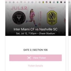 Inter Miami Game July 12 7:30 Pm