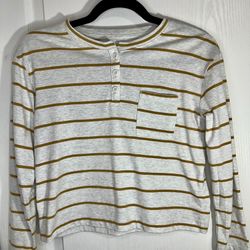 Thereabouts Kids Striped Henley Long Sleeve T-Shirt Multicolor Size M