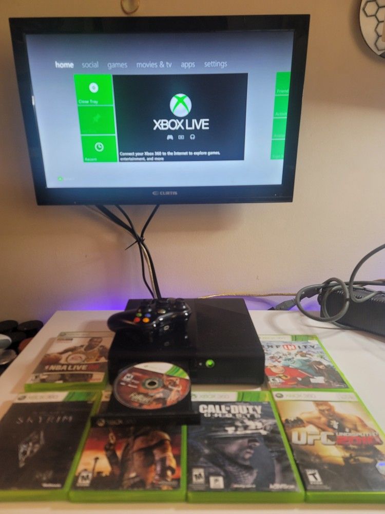 Xbox360 E 320 Gb Console !! Full System With Games !!!