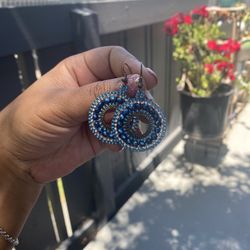 Round Hand Beaded Earrings