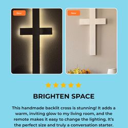 Handmade Backlit Cross 32” x 16”