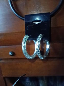 70s Silver Hoop Earrings