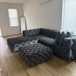 Grey Sectional/ottoman