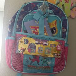 New Super Kitties Backpack With Lunch Box 