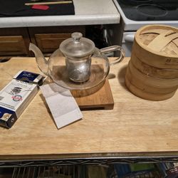Bamboo Tea & Steamer Basket Set