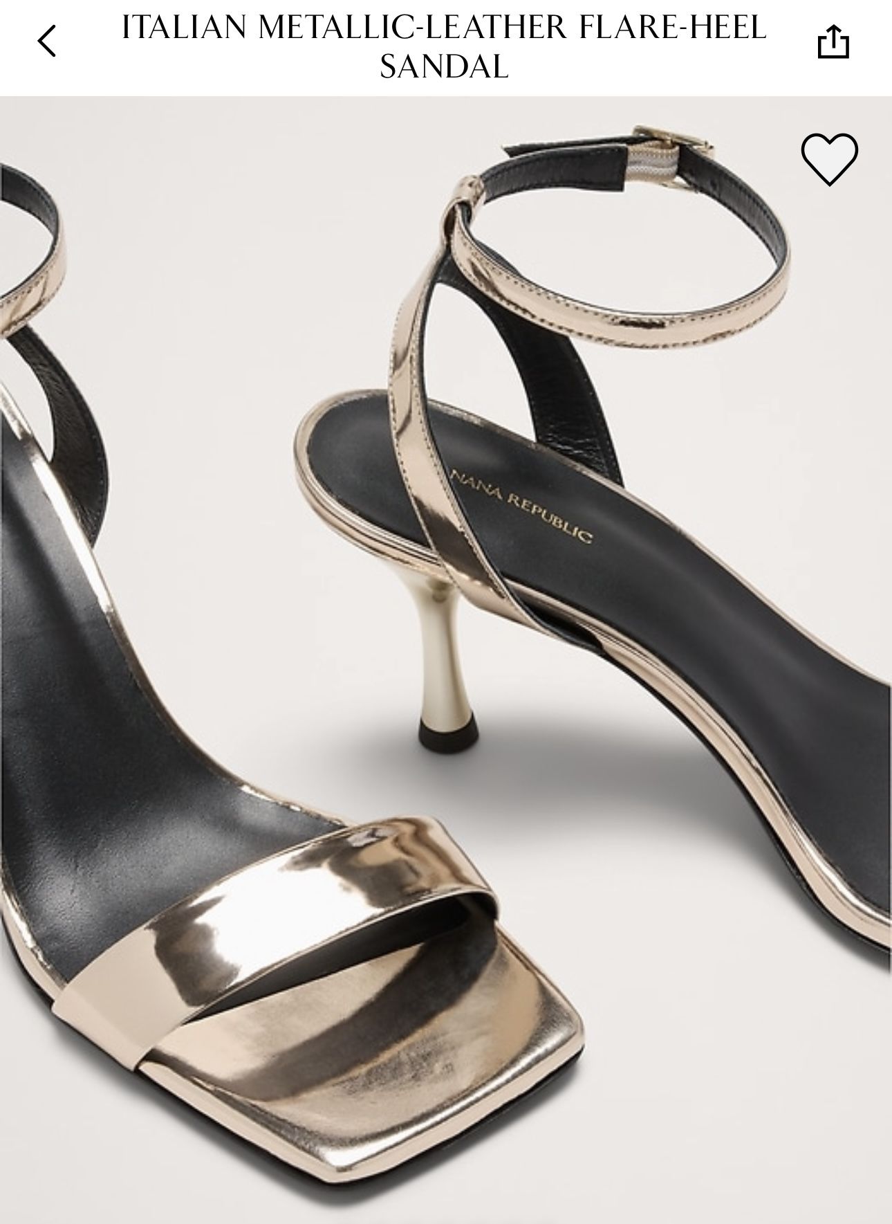 Banana Republic Gold flare Heel Sandal