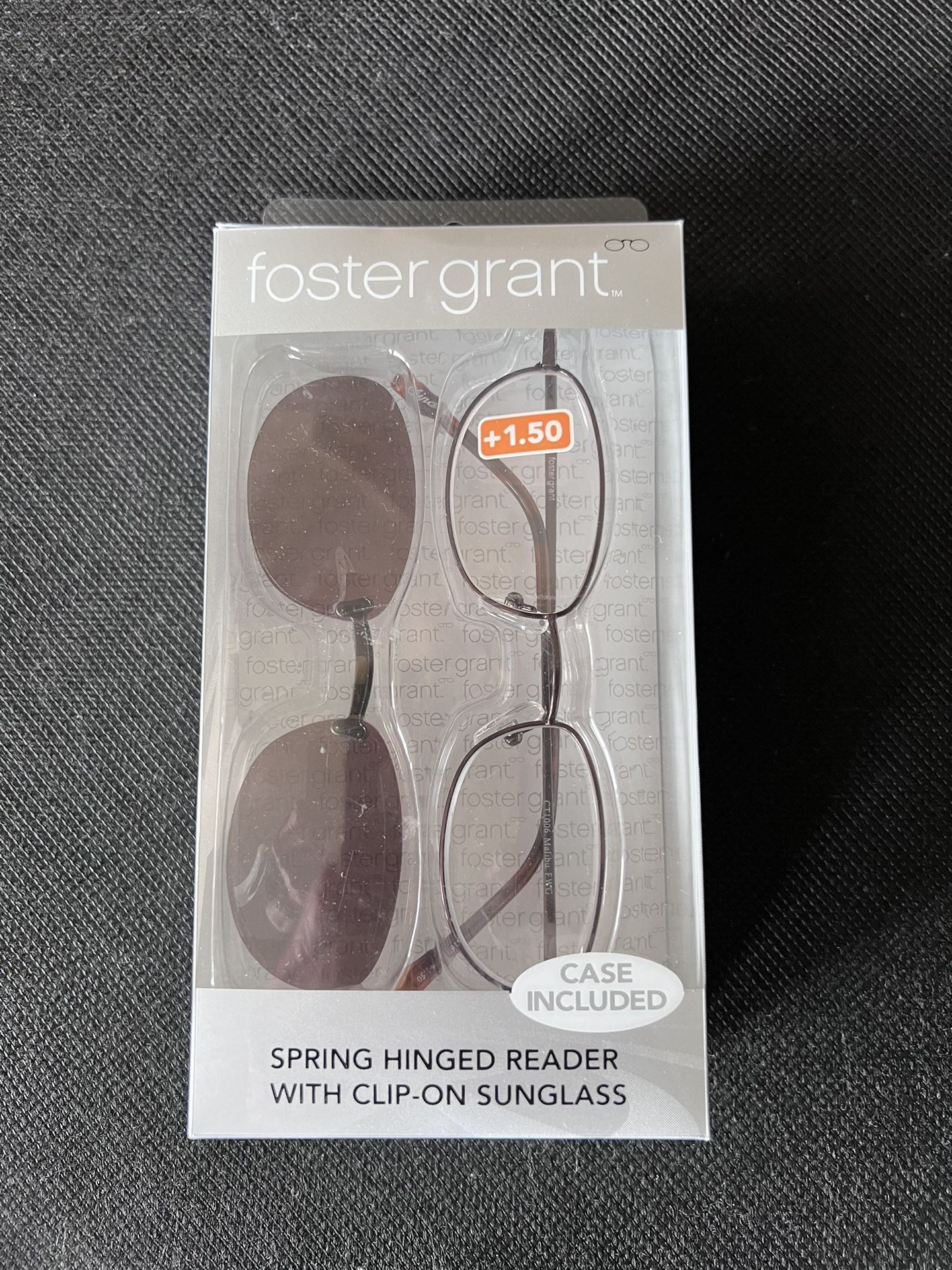 Foster Grant Reading  Glasses With Clip-On Sunglass