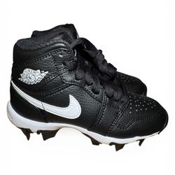 Nike Air Jordan 1 Mid Cleats Black White Little Big Kids' Size 11C  HF6883-001