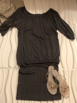 Grey Dress tight on hips and loose tummy, sliming Size M-L $20