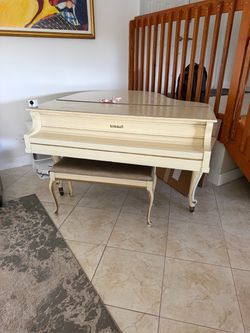 Kimball Baby Grand Piano – Ivory w/ Matching Bench