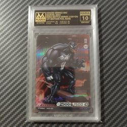 Venom Spider Man foil 1st edition card Disney Marvel GRADED GEM MINT 10 POP 1