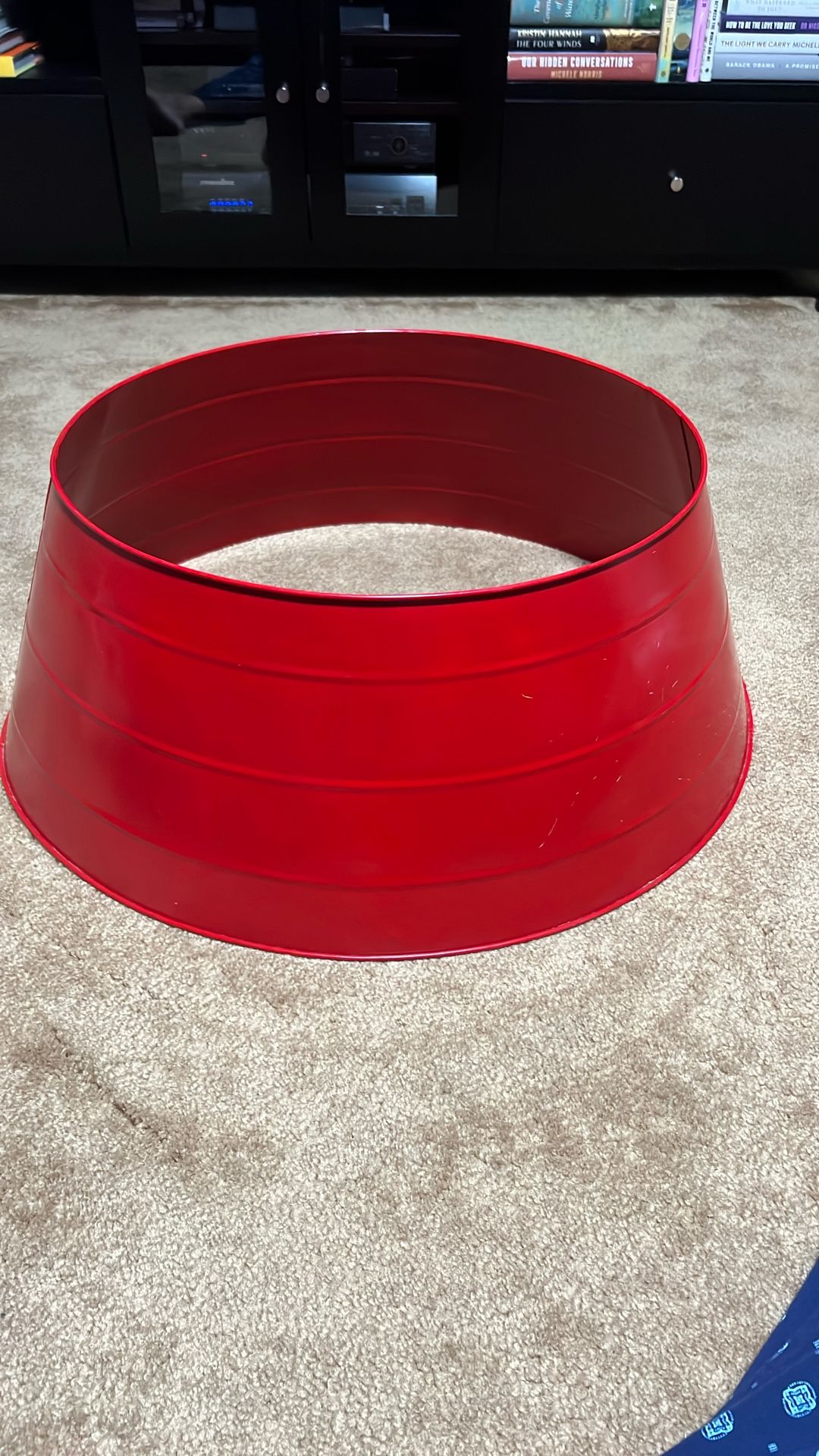 Red Metal Christmas Tree Skirt
