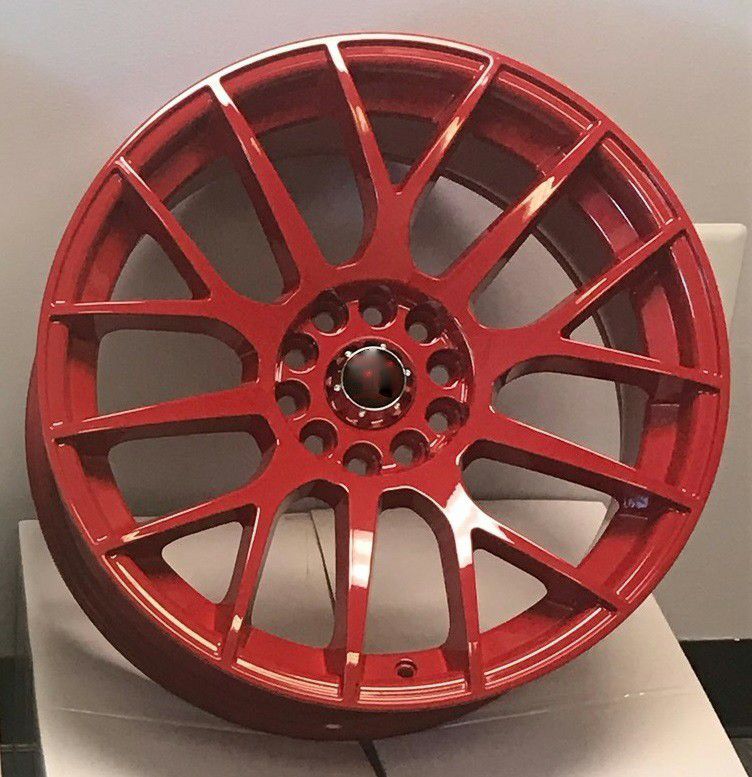 Brand New 18" DT49 5x114.3 Red Wheels