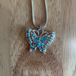 Blue Butterfly Necklace 