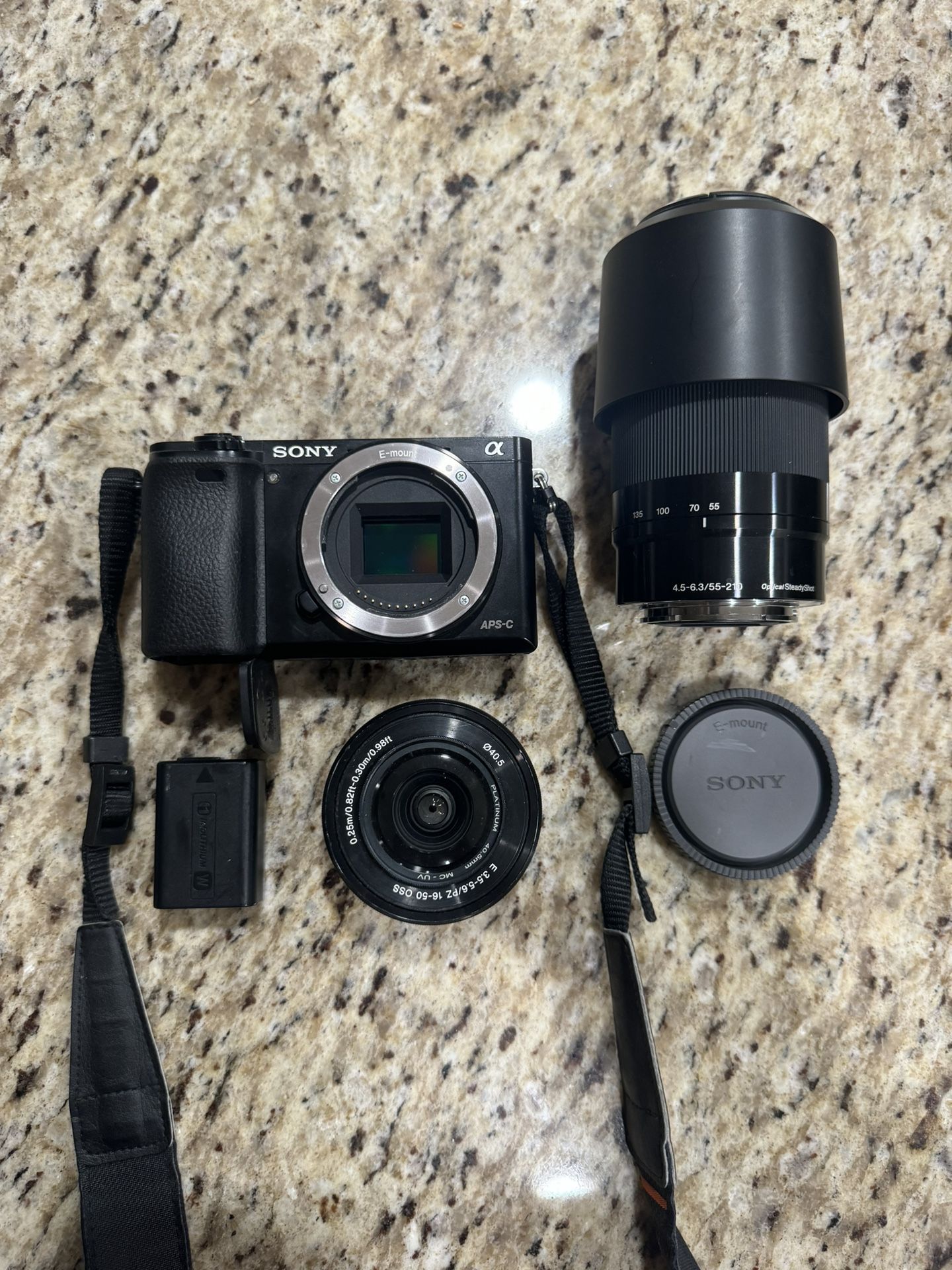 SONY ALPHA A6000 Mirrorless Digital Camera With 55-210mm E Mount Lens, And Stock 16-50 Lens