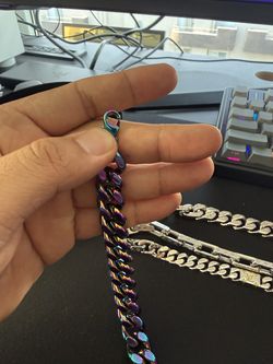Off - white Cuban Rainbow necklace men’s 24”