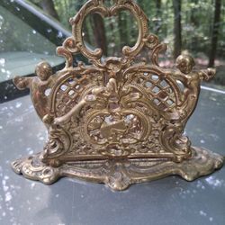 Antique Victorian Bronze Letter Holder