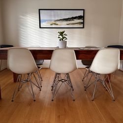Set of 6 Eames Molded Fiberglass Chairs