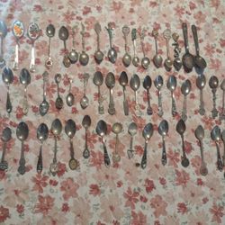 Antique Silver N Bronze Mini Spoons Collection