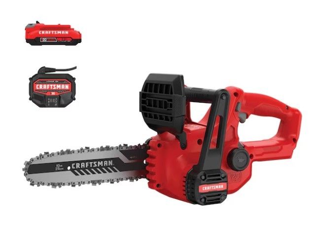 CRAFTSMAN V20 20-volt max 10-in Battery 2.0 Ah Chainsaw Battery Included Charger Included
