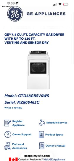 GE 7.4 gas dryer