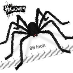 BRAND NEW 8FT Fake Giant Hairy Spider for Halloween Indoor Outdoor Decorations #12