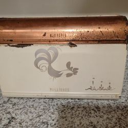 Vintage Ransburg Rooster Foil Paper Towels Dispenser Box Kitchen Retro Decoration 