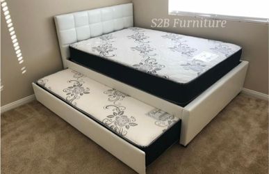 Fulltwinn White Trundl3 With Orthopedic Matres!!!