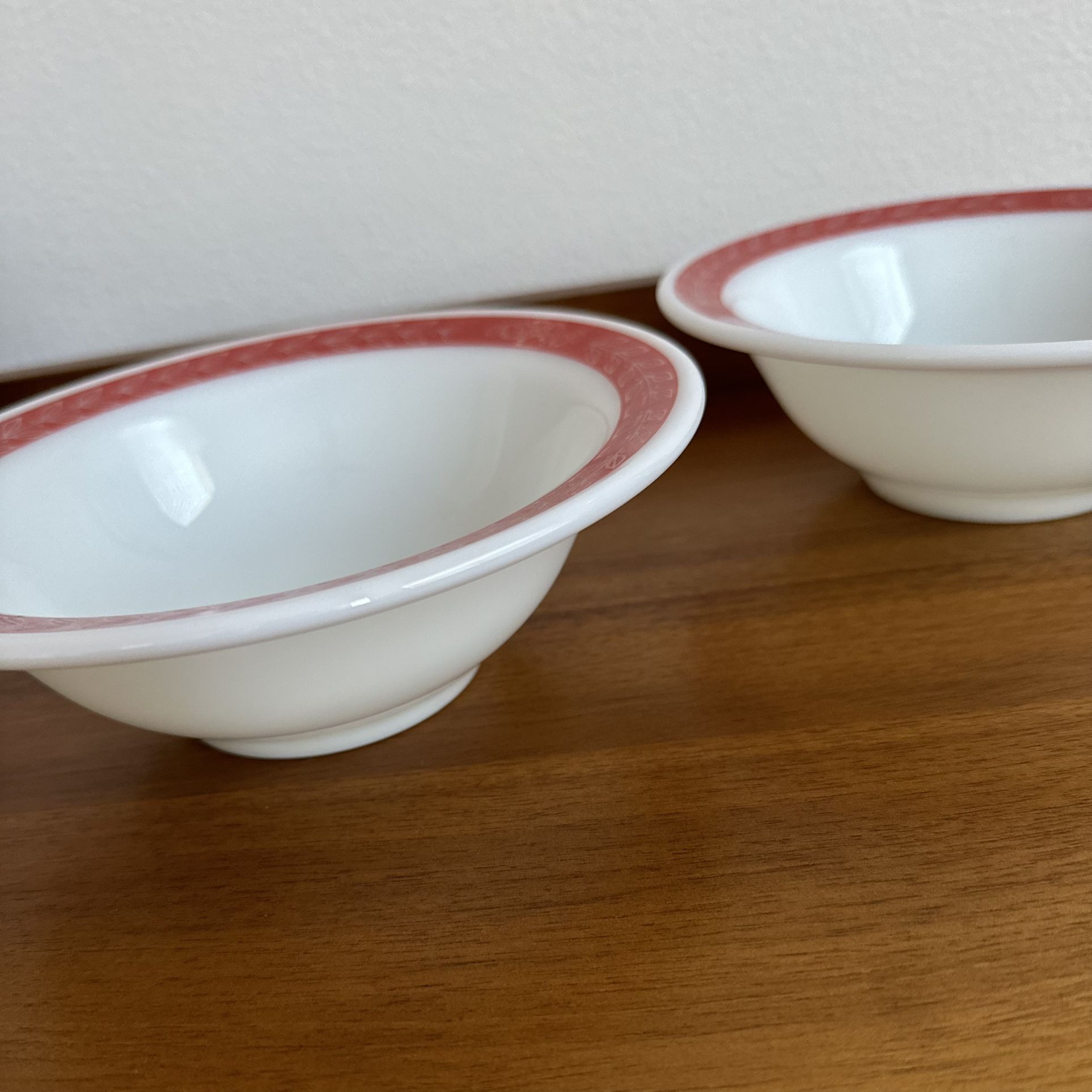 Pyrex Red Revel Laurel Bowls Set of 2 Vintage Antique