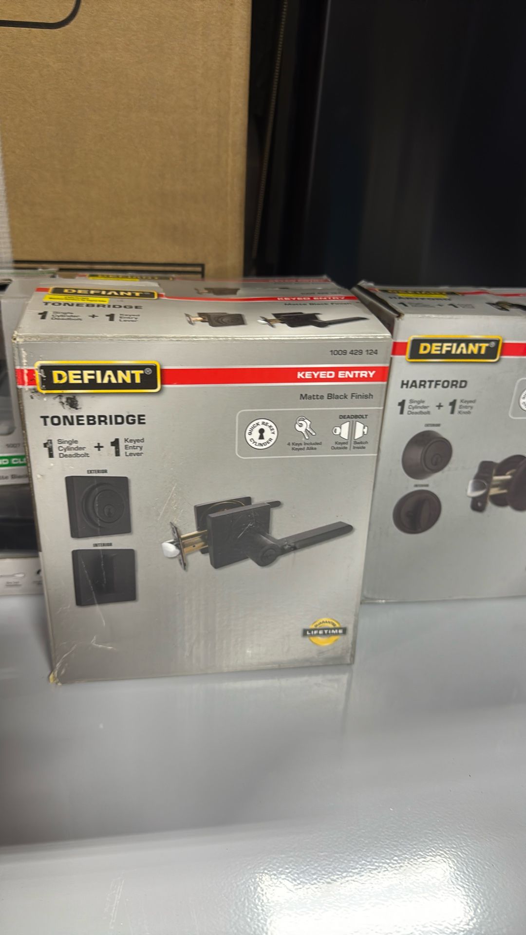 Defiant Tonebridge Matte Black Single Cylinder Combo Pack Square Series