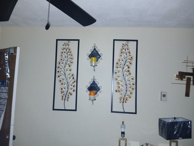 4 Decorative Hanging Black Metal Wall Decorations