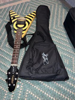 Epiphone Flying V Electric Guitar Bullseye Black Yellow Zakk Wylde Style Parts Repair