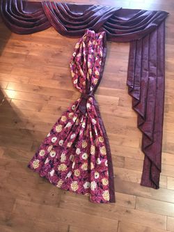 Sliding door curtain set