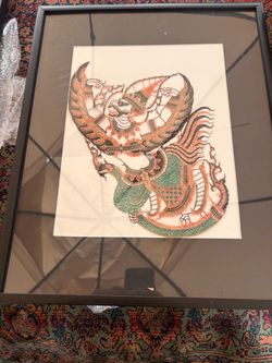 Framed Thai Garuda Mythological Art Print