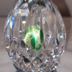 Waterford Crystal 1993 Annual Egg Lismore 4th Edition With Silver Plated Stand