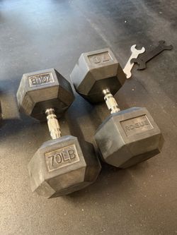 70lb hex dumbbells