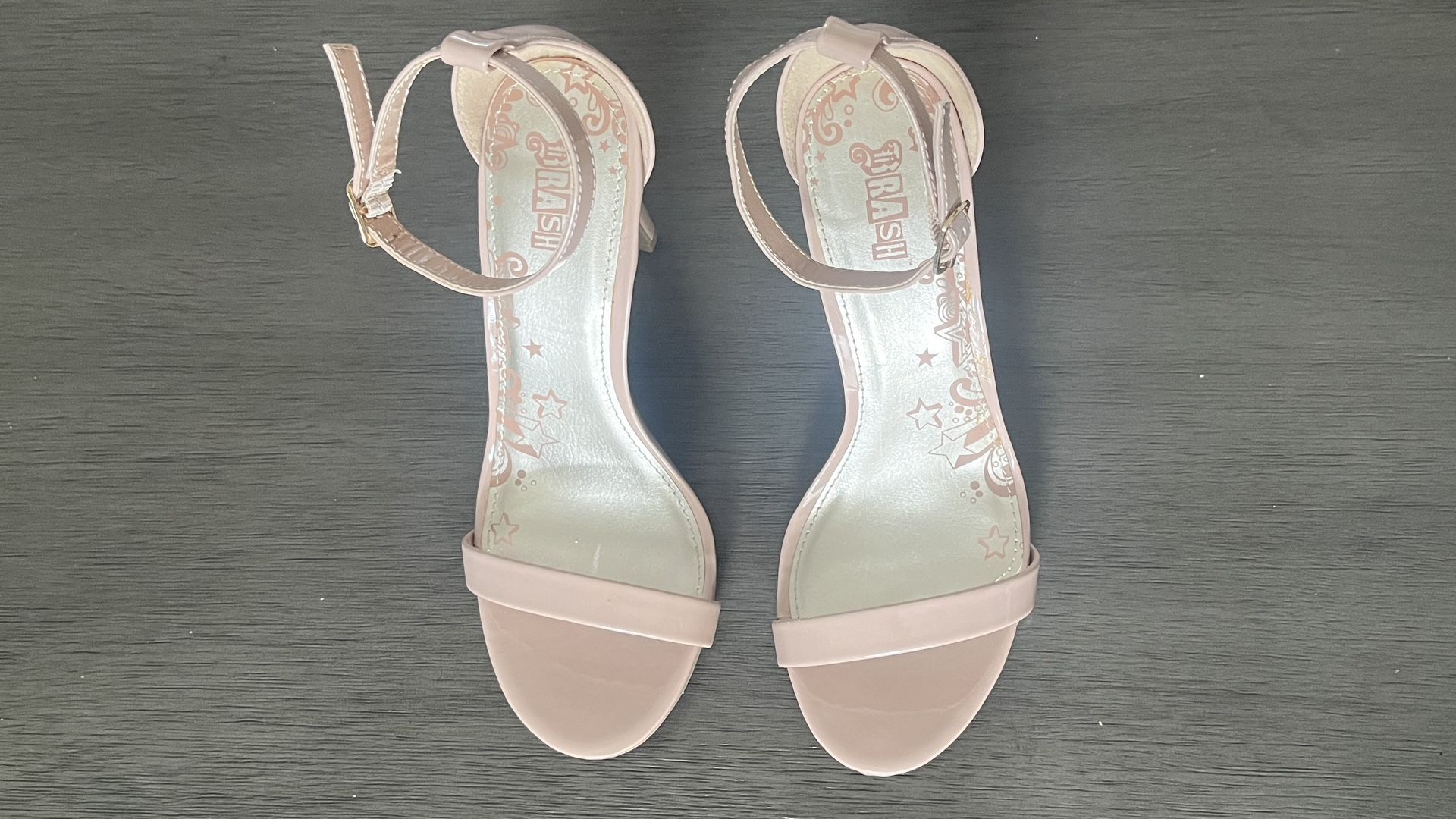 Light Pink Brash Sandal Heel W Ankle Strap