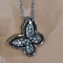 Bling rhinestone Butterfly Necklace NEW!!