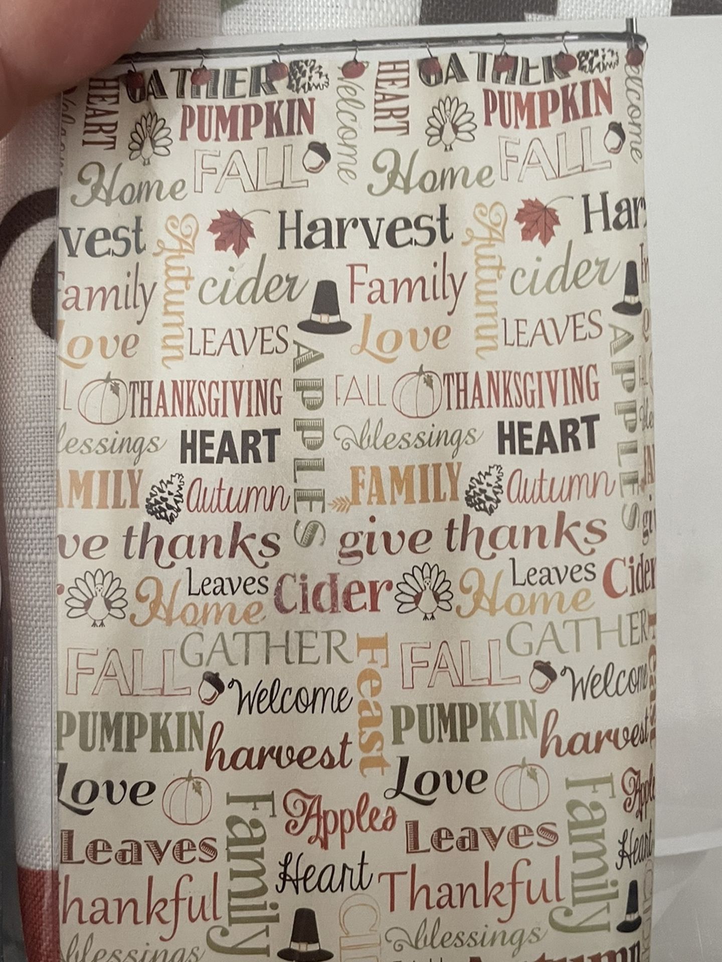 Shower Curtain And Hooks Fall Decor