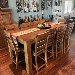 Large Dining Table With 10 Chairs(Lead Extension Included)