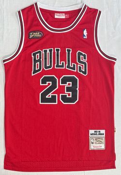 Michael Jordan Chicago Bulls 23 Red 1(contact info removed) Finals Mitchell & Ness HWC Jersey 44