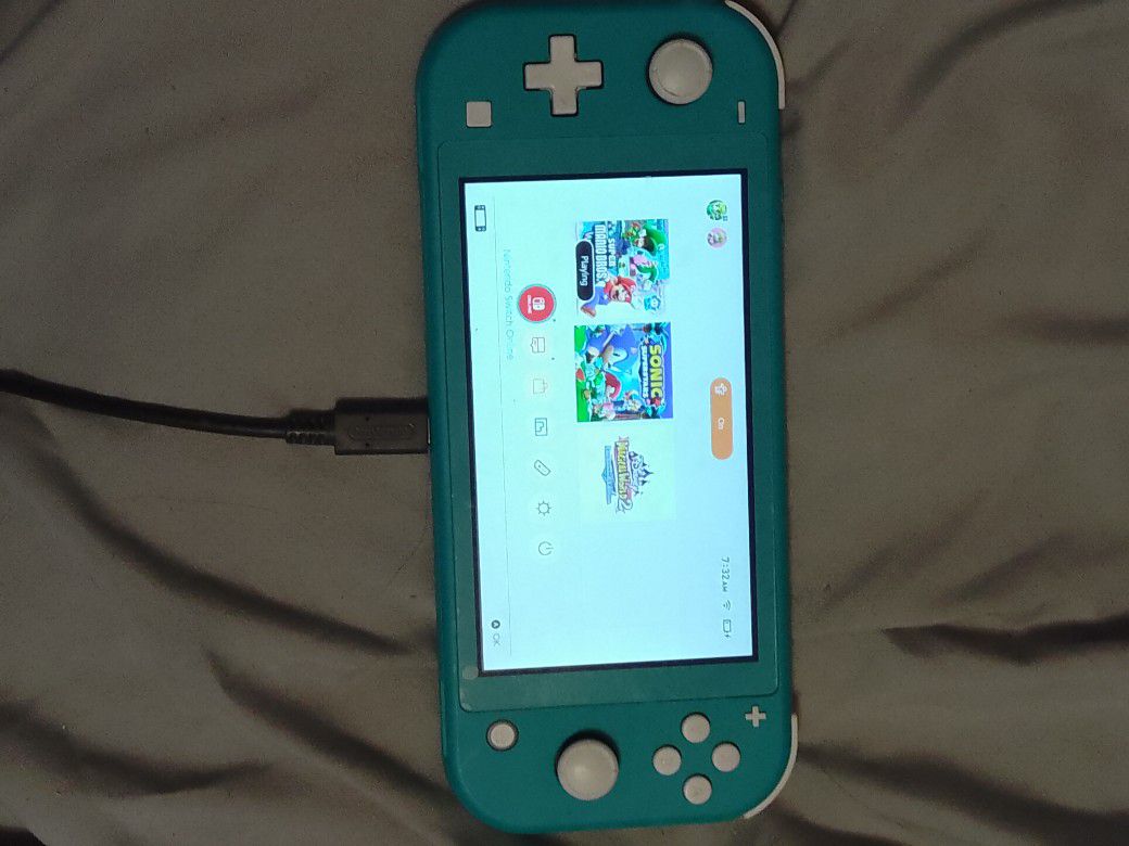 Blue Handheld Nintendo switch Lite