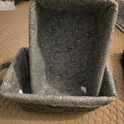 11 X 14 Fabric Basket Gray Paisley Set Of 2
