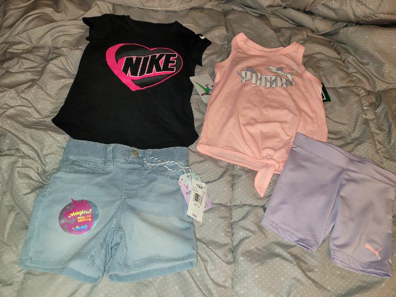 Girls 4pc Nike/Puma Lot Size 4 New 