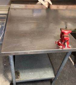 Heavy-Duty Stainless Steel Workbench / Prep Table with Vise – 73” x 30”x34”
