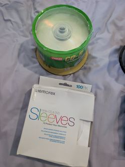 Staples DVD/CD-R 50-Pack with Memorex CD/DVD Sleeves 100-Pack