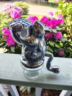 Vintage -Inspired Aluminum and Glass Squirrel Nut Grinder