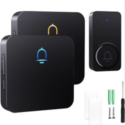 Wireless Doorbells for Home with 2 Plug-In Receivers, Waterproof Door Chime at Over 1300 Feet,Door Bell Ringer Wireless,With a Maximum Volume of 120 d