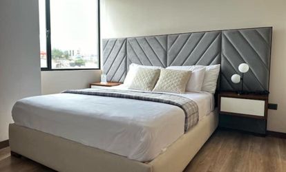 King Bed Frame with Upholstered Headboard