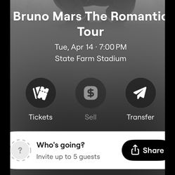 Bruno mars tickets April 14th show
